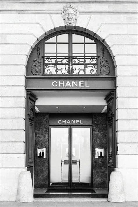 black and white sketch of chanel store front|Chanel Store Black And White Art Print by Karen .